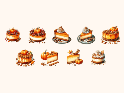 Pumpkin Cheesecake Clipart All Bundles Clipart Line Art - WondersArtist