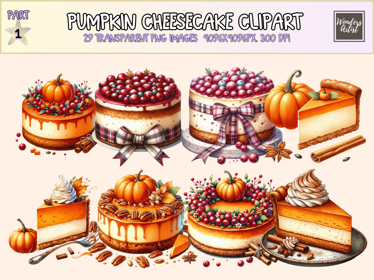 Pumpkin Cheesecake Clipart All Bundles Clipart Line Art - WondersArtist