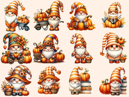Pumpkin Gnomes Clipart autumn gnome clipart - Wonders Artist