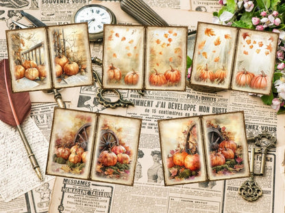 Pumpkin Harvest Journal Pages (P3) Autumn Journal Kit - Wonders Artist