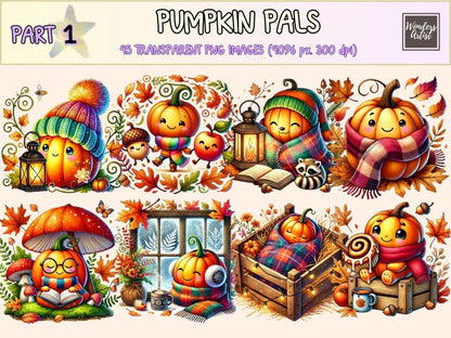 Pumpkin Pals Clipart autumn pumpkin art auutmn clipart cartoon pumpkins - WondersArtist