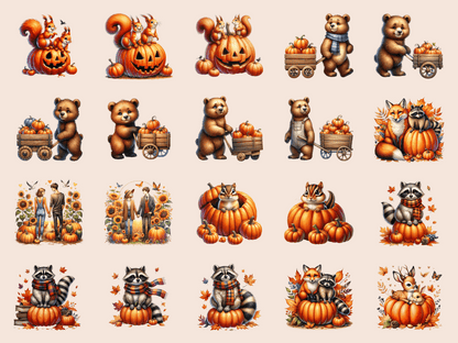 Pumpkin Patch Pals Clipart All Bundles Clipart Line Art - WondersArtist