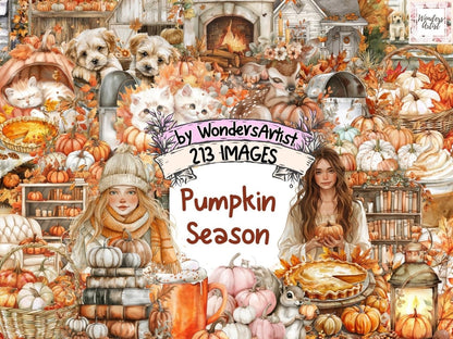 Pumpkin Season Watercolor Clipart Autumn Clipart - Wonders Artist