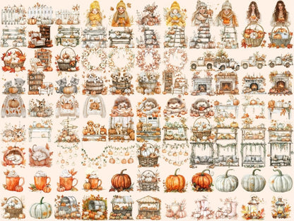 Pumpkin Season Watercolor Clipart Autumn Clipart - Wonders Artist