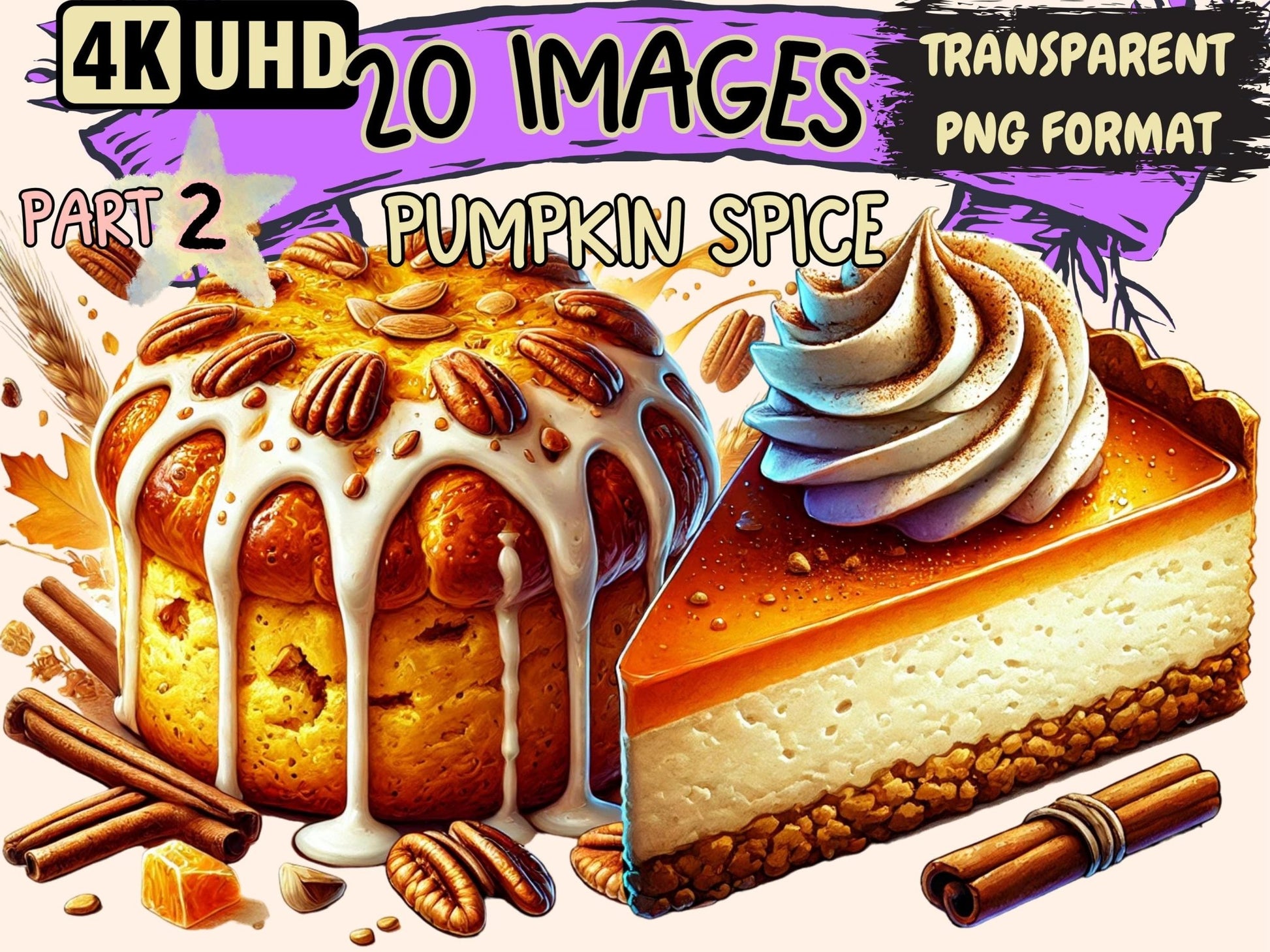 Pumpkin Spice (P2) Clipart - High - Quality Instant Digital Download for Creative Projects