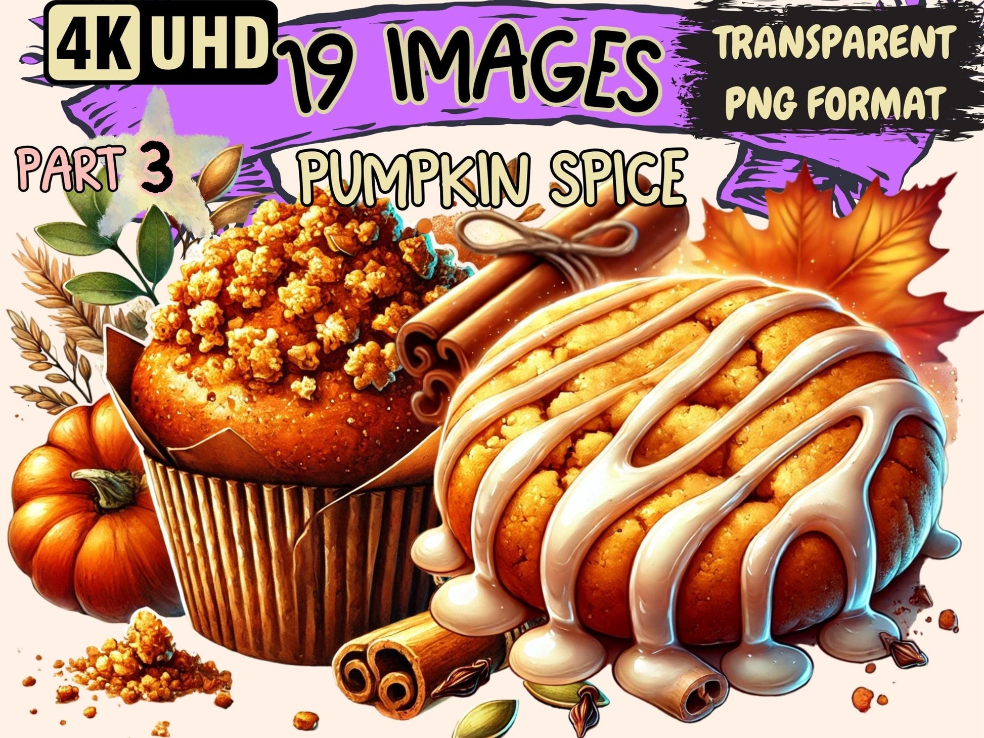 Pumpkin Spice (P3) Clipart - High - Quality Instant Digital Download for Creative Projects