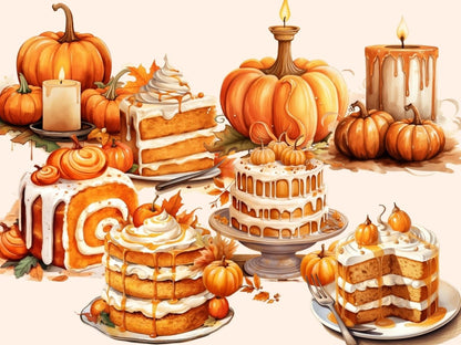 Pumpkin Spice Watercolor Clipart autumn clipart - Wonders Artist