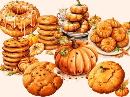 Pumpkin Spice Watercolor Clipart autumn clipart - Wonders Artist