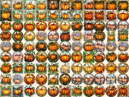 Pumpkin Stained Glass Watercolor Clipart autumn clipart - Wonders Artist