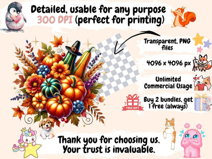 Pumpkins & Gourds Clipart Autumn Decorations - Wonders Artist