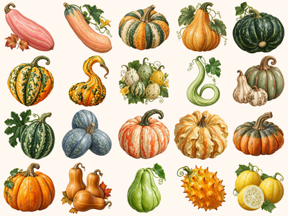 Pumpkins & Gourds Clipart — preview 5