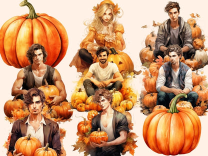 Pumpkins Watercolor Clipart cute pumpkins png - Wonders Artist