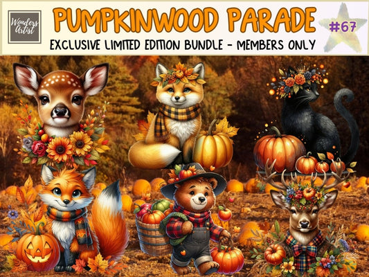 Pumpkinwood Parade Clipart (LIMITED EDITION) all - access - bundle new bundles all new mini - WondersArtist