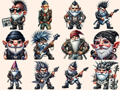 Punk Gnomes Clipart alternative design - Wonders Artist