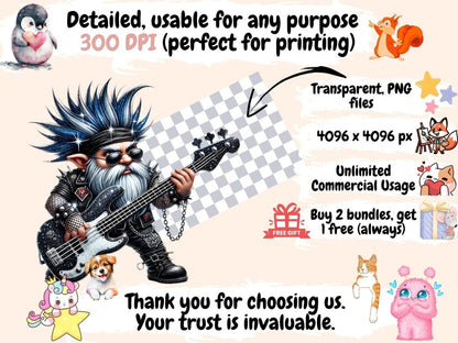Punk Gnomes Clipart alternative design - Wonders Artist