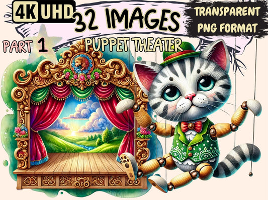 Puppet Theater Clipart - High - Quality Instant Digital Download for Creative Projects