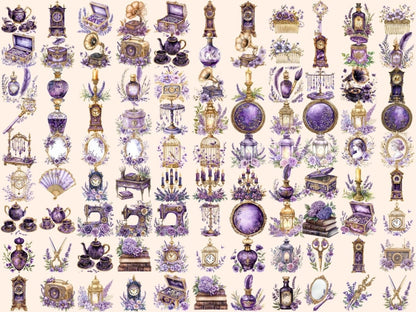 Purple Antiques Watercolor Clipart Antique Clipart - Wonders Artist