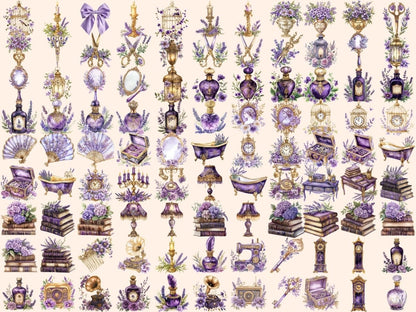Purple Antiques Watercolor Clipart Antique Clipart - Wonders Artist