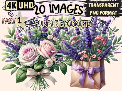 Purple Bouquets Clipart bouquet clipart - Wonders Artist
