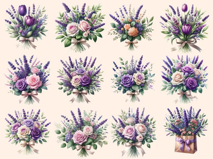 Purple Bouquets Clipart bouquet clipart - Wonders Artist