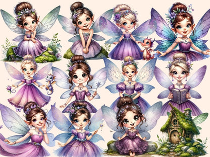 Purple Fairies Clipart cute fairy clipart - Wonders Artist