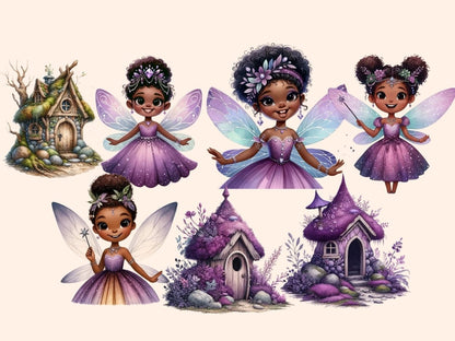 Purple Fairies Clipart cute fairy clipart - Wonders Artist