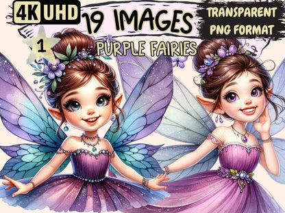 Purple Fairies Clipart cute fairy clipart - Wonders Artist