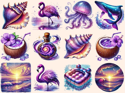 Purple Summer Clipart cute summer clipart - Wonders Artist