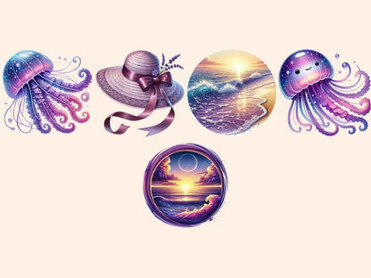 Purple Summer Clipart cute summer clipart - Wonders Artist