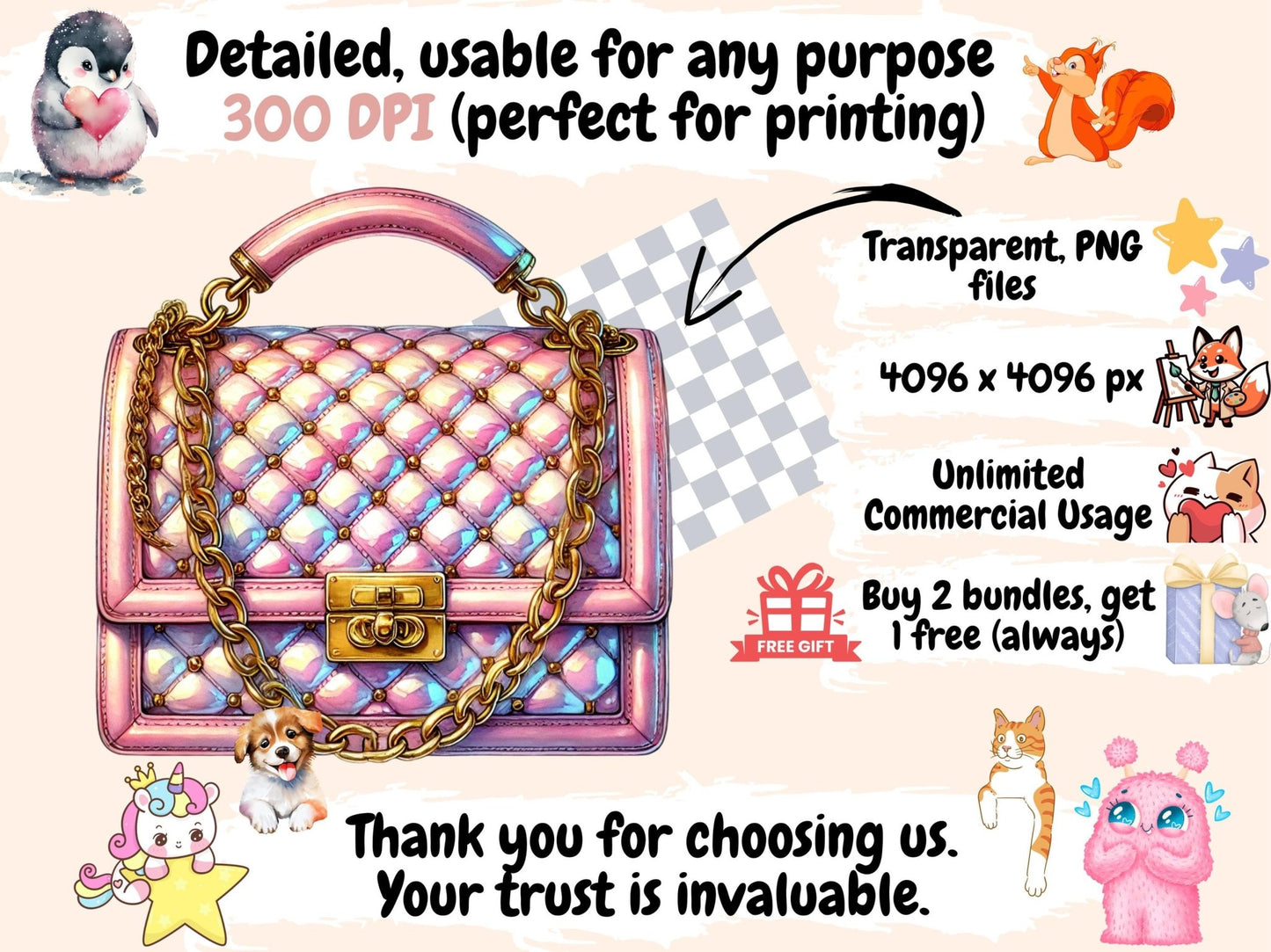 Purses & Handbags Clipart - High - Quality Instant Digital Download for Creative Projects