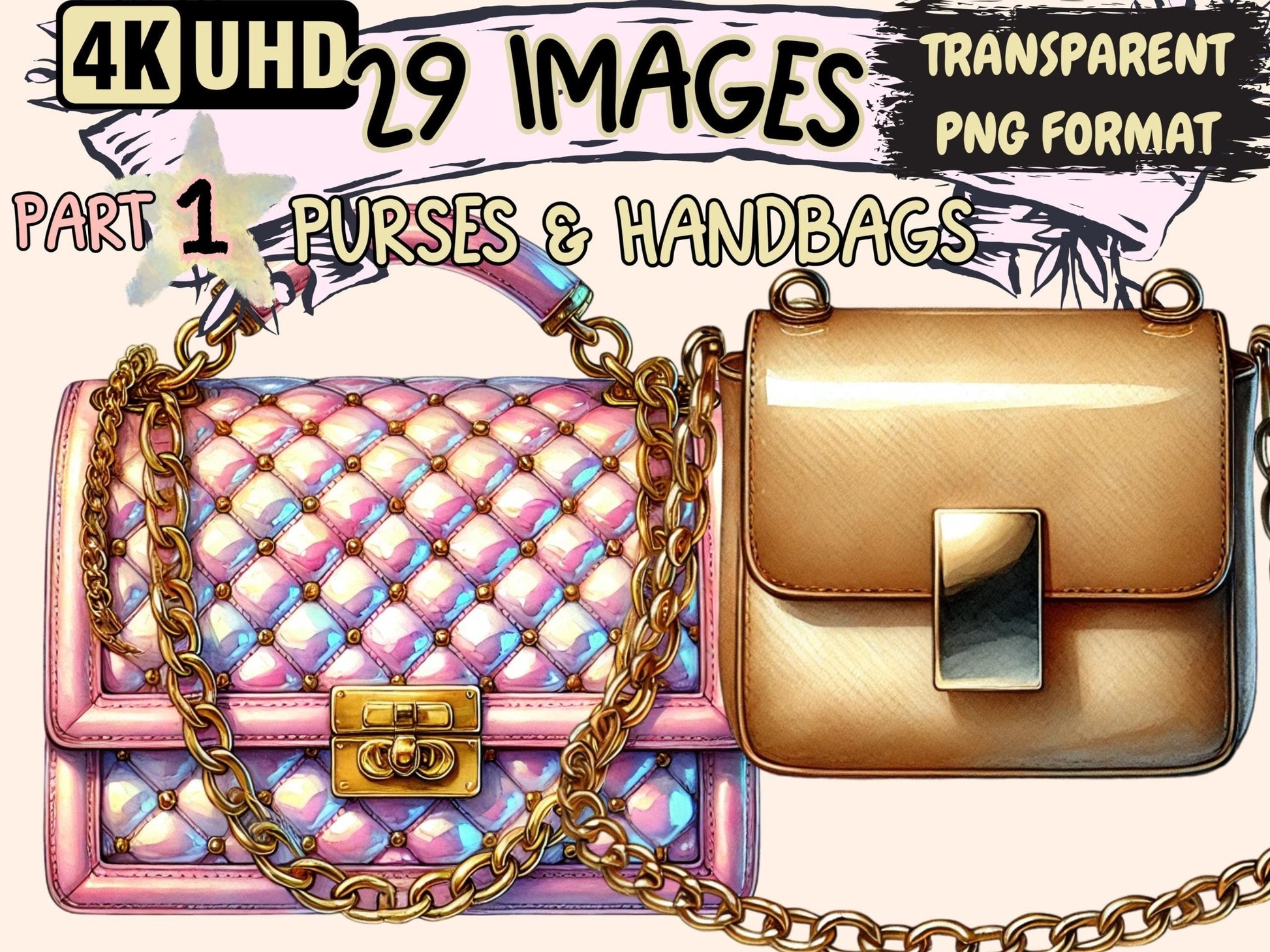 Purses & Handbags Clipart - High - Quality Instant Digital Download for Creative Projects