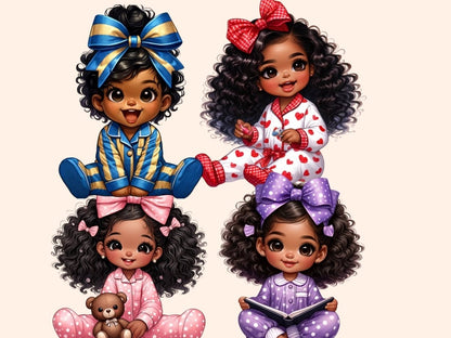 Pyjama Girls (P2) Clipart adorable girl png - Wonders Artist