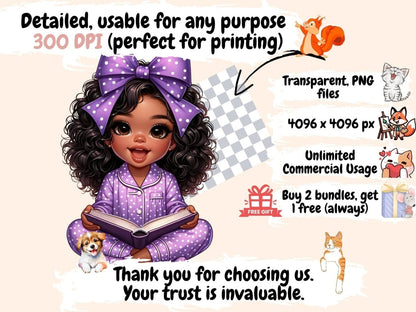Pyjama Girls (P2) Clipart adorable girl png - Wonders Artist