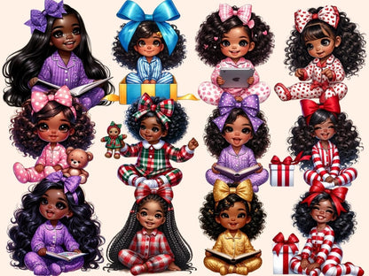 Pyjama Girls (P2) Clipart adorable girl png - Wonders Artist