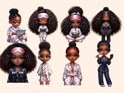 Pyjama Girls (P3) Clipart adorable girl png - Wonders Artist