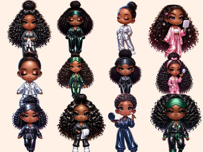 Pyjama Girls (P3) Clipart adorable girl png - Wonders Artist