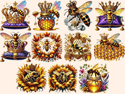 Queen Bee (P1) Clipart bee crown art - Wonders Artist