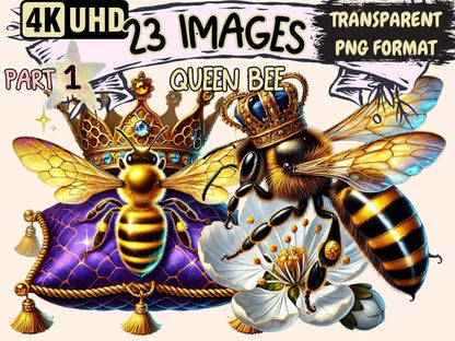 Queen Bee (P1) Clipart bee crown art - Wonders Artist