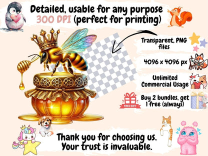 Queen Bee (P1) Clipart bee crown art - Wonders Artist