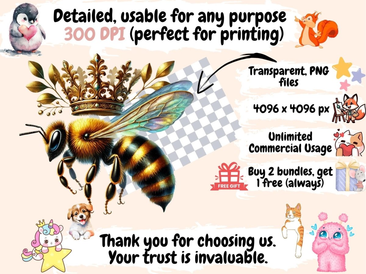 Queen Bee (P2) Clipart bee crown art - Wonders Artist
