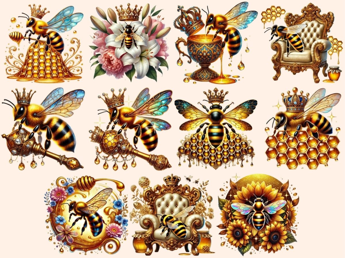 Queen Bee (P2) Clipart bee crown art - Wonders Artist