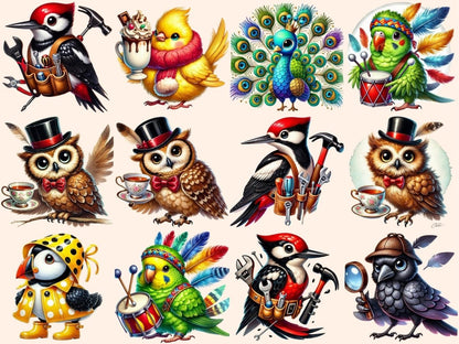 Quirky Birds Clipart Bird Clipart - Wonders Artist