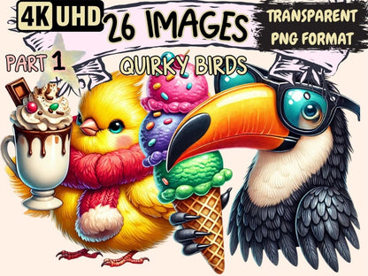 Quirky Birds Clipart Bird Clipart - Wonders Artist