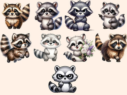 Raccoons Clipart Cute raccoon art - Wonders Artist