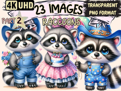 Raccoons (P2) Clipart adorable raccoons - Wonders Artist