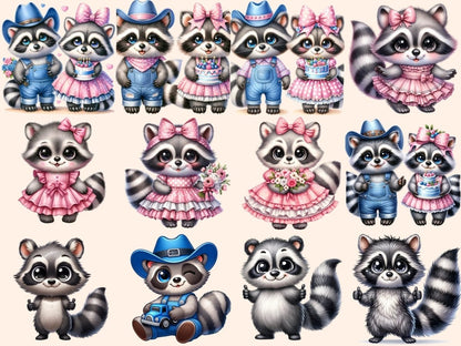 Raccoons (P2) Clipart adorable raccoons - Wonders Artist