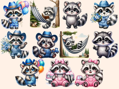 Raccoons (P2) Clipart adorable raccoons - Wonders Artist