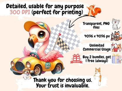 Racing Animals Clipart animal in racing car - Wonders Artist