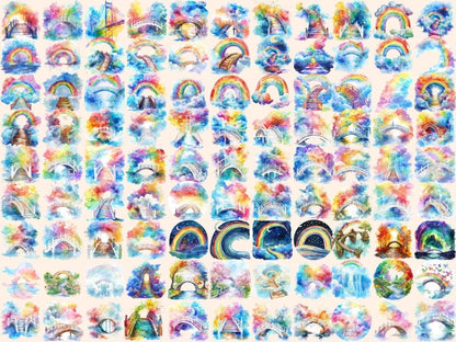 Rainbow Bridges Watercolor Clipart archway clipart - Wonders Artist