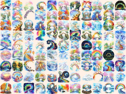 Rainbow Bridges Watercolor Clipart archway clipart - Wonders Artist